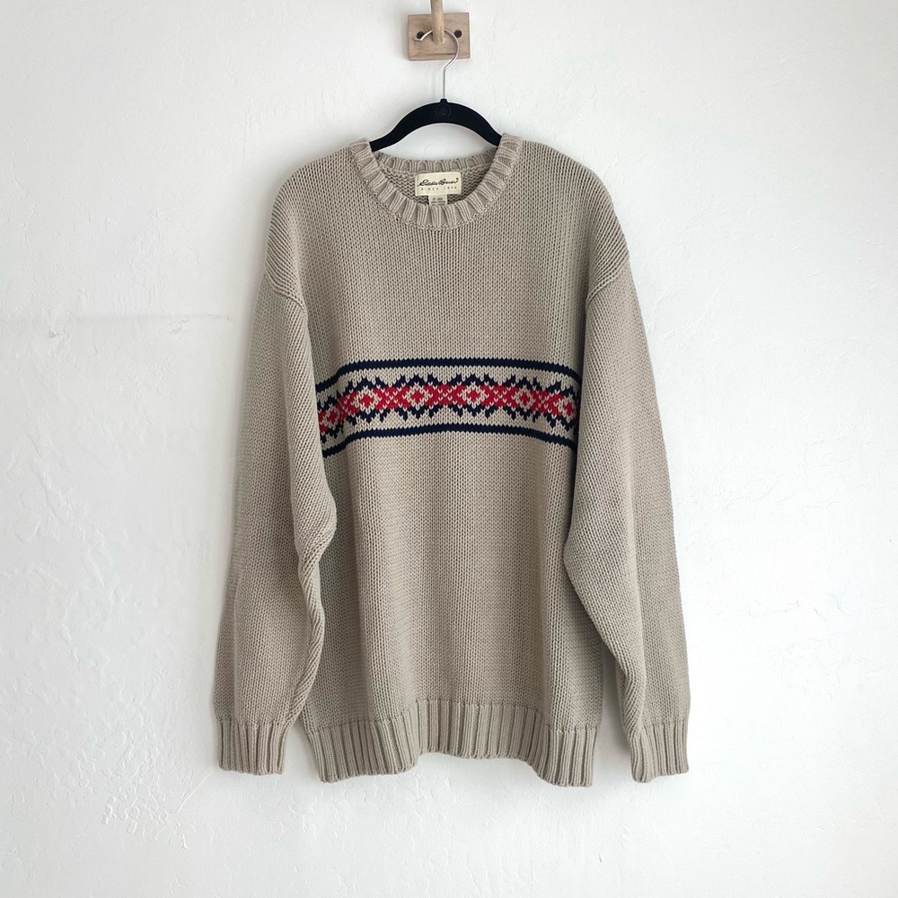 90s Eddie Bauer cotton crewneck - Picture 1 of 8